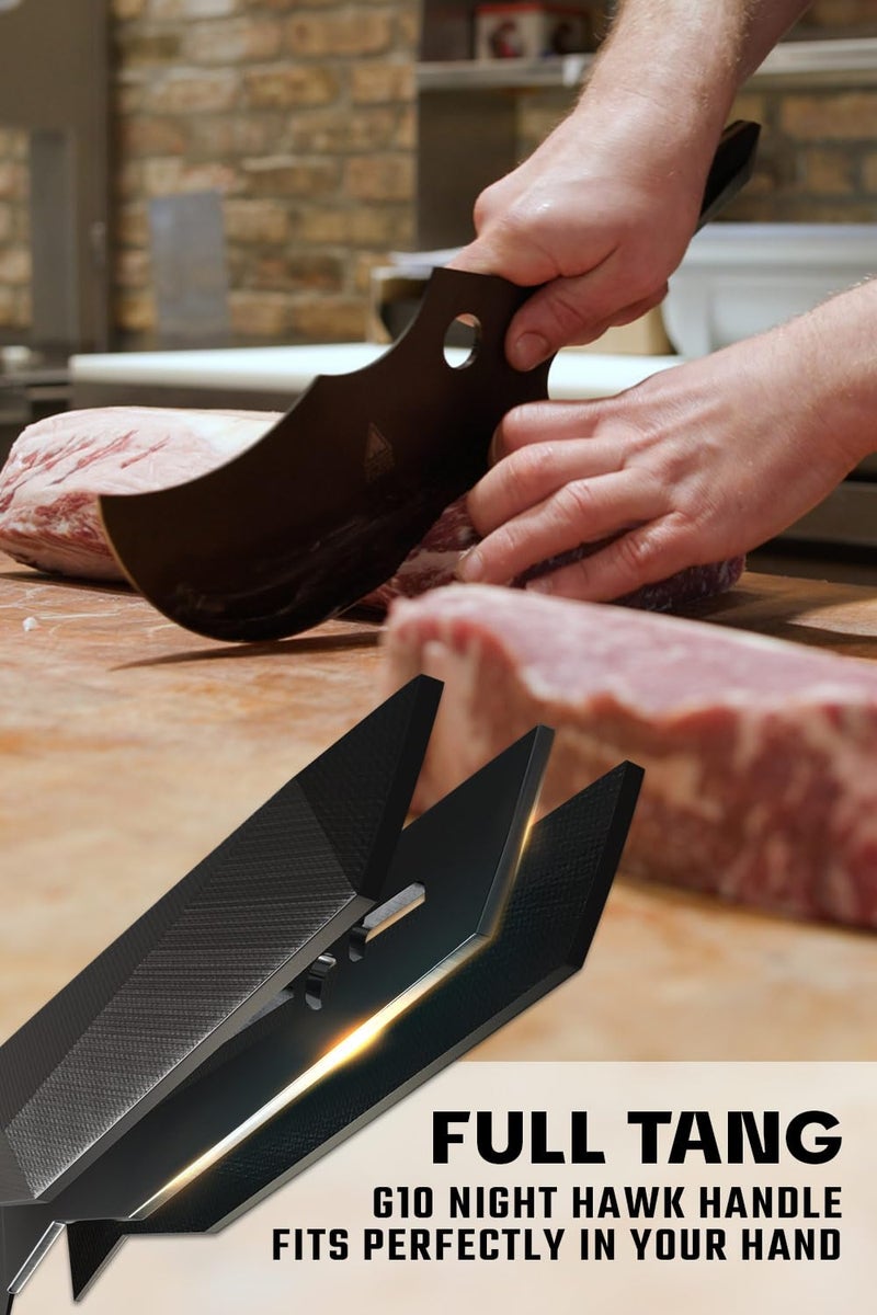 Dalstrong 9" Meat Cleaver - Shadow Black Series, Black Titanium Nitride Coated, High Carbon Vacuum Treated Steel, w/Sheath, Massive Razor Sharp Kitchen Knife Gift, NSF Certified - Image 4